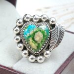 Sonoran Gold Turquoise Size US 8 925 Sterling Silver Ring (REXT89-183)
