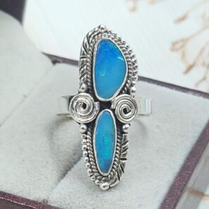Australian Opal Size US 8 925 Sterling Silver Ring (RS104-284)