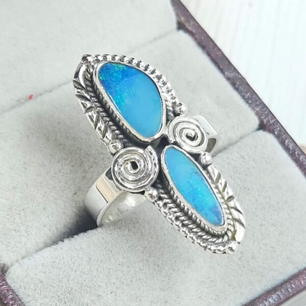 Australian Opal Size US 8 925 Sterling Silver Ring (RS104-284) - Image 2
