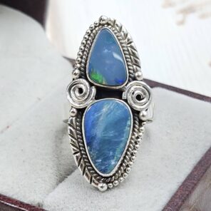 Australian Opal Size US 6 925 Sterling Silver Ring (RS104-287)