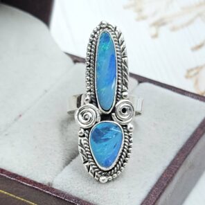 Australian Opal Size US 6 925 Sterling Silver Ring (RS104-289)