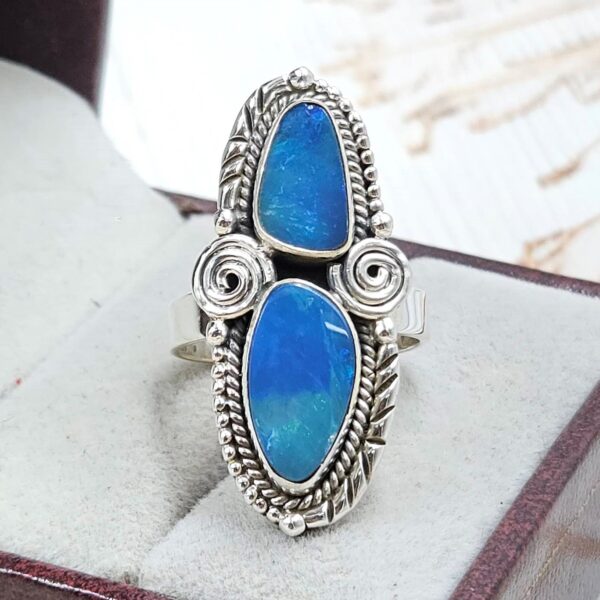 Australian Opal Size US 6 925 Sterling Silver Ring (RS104-290)