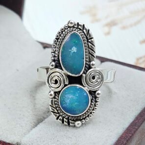 Australian Opal Size US 9 925 Sterling Silver Ring (RS104-291)