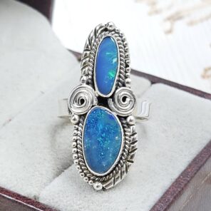 Australian Opal Size US 7 925 Sterling Silver Ring (RS104-292)