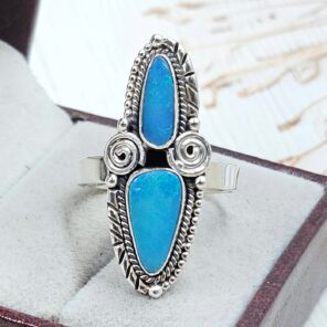 Australian Opal Size US 10 925 Sterling Silver Ring (RS104-294)