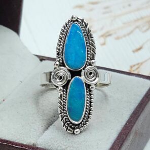 Australian Opal Size US 10 925 Sterling Silver Ring (RS104-295)