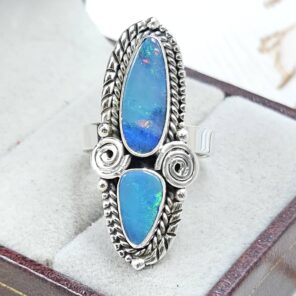 Australian Opal Size US 6 925 Sterling Silver Ring (RS104-297)