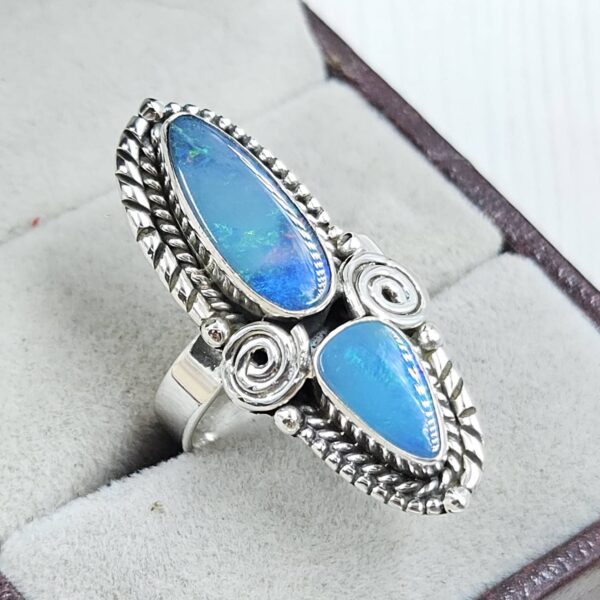 Australian Opal Size US 6 925 Sterling Silver Ring (RS104-297) - Image 2