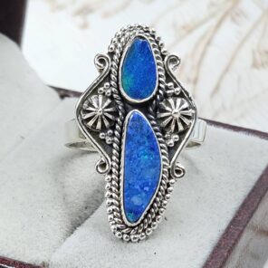 Australian Opal Size US 10 925 Sterling Silver Ring (RS104-299)