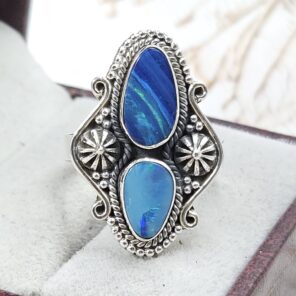 Australian Opal Size US 9 925 Sterling Silver Ring (RS104-301)