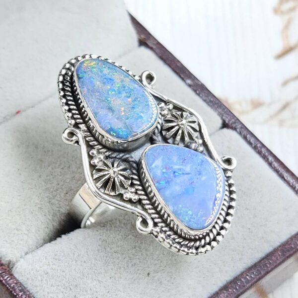 Australian Opal Size US 7 925 Sterling Silver Ring (RS104-303) - Image 2
