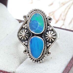 Australian Opal Size US 8 925 Sterling Silver Ring (RS104-305)