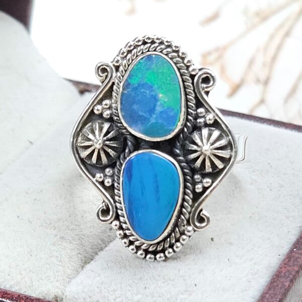 Australian Opal Size US 8 925 Sterling Silver Ring (RS104-305)