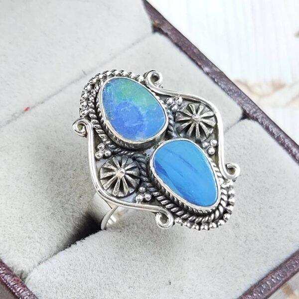 Australian Opal Size US 8 925 Sterling Silver Ring (RS104-305) - Image 2