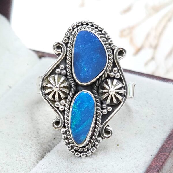 Australian Opal Size US 9 925 Sterling Silver Ring (RS104-311)