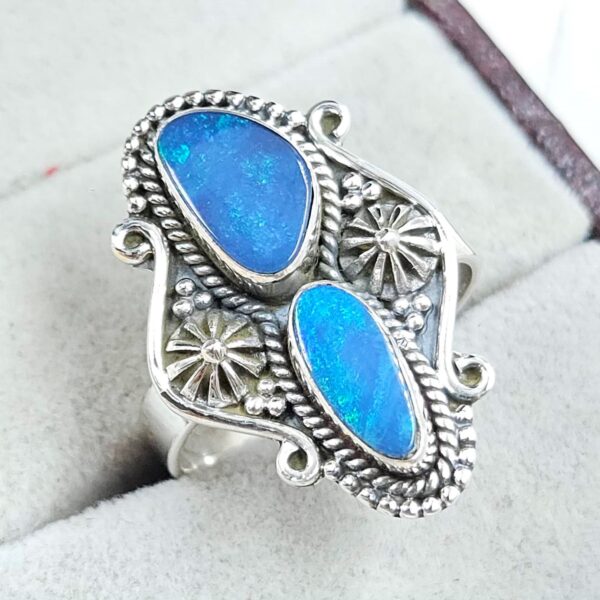 Australian Opal Size US 9 925 Sterling Silver Ring (RS104-311) - Image 2