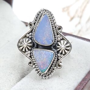 Australian Opal Size US 7 925 Sterling Silver Ring (RS104-312)