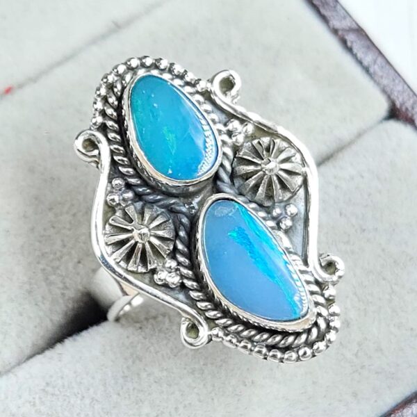 Australian Opal Size US 8 925 Sterling Silver Ring (RS104-314) - Image 2