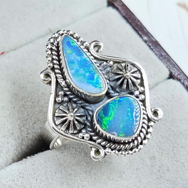 Australian Opal Size US 6 925 Sterling Silver Ring (RS104-315) - Image 2