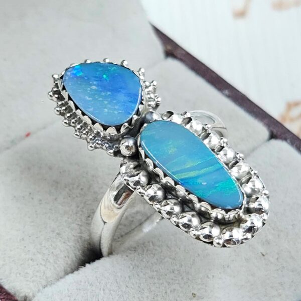 Australian Opal Size US 10 925 Sterling Silver Ring (RS104-319) - Image 2