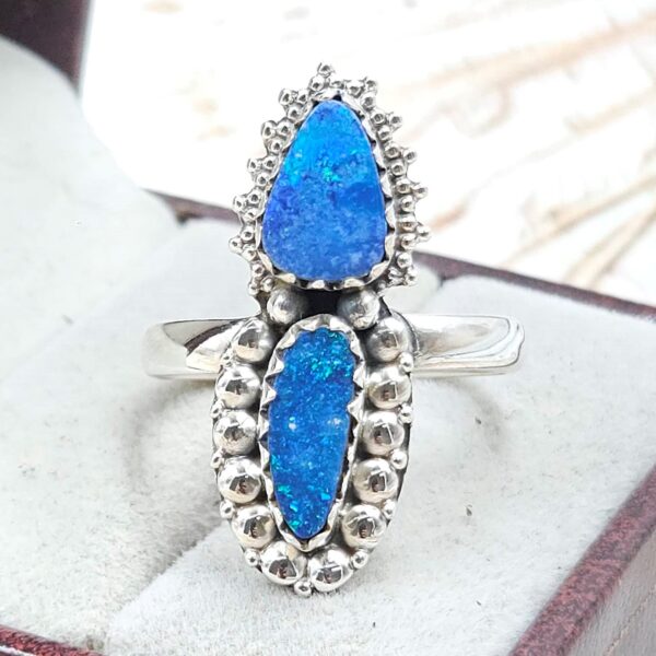 Australian Opal Size US 10 925 Sterling Silver Ring (RS104-328)