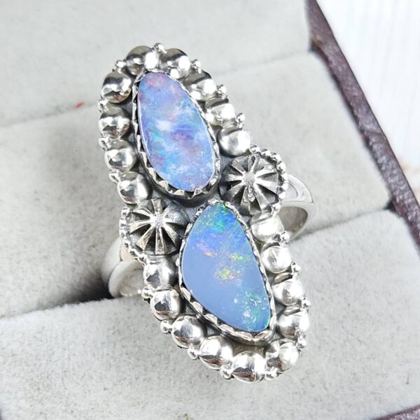 Australian Opal Size US 9 925 Sterling Silver Ring (RS104-339) - Image 2