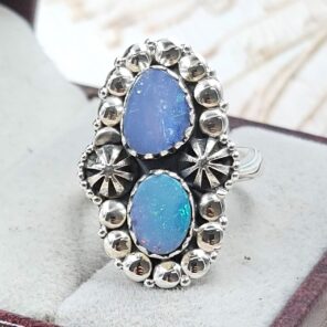 Australian Opal Size US 7 925 Sterling Silver Ring (RS104-340)