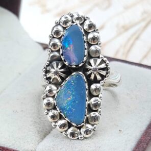 Australian Opal Size US 7 925 Sterling Silver Ring (RS104-344)
