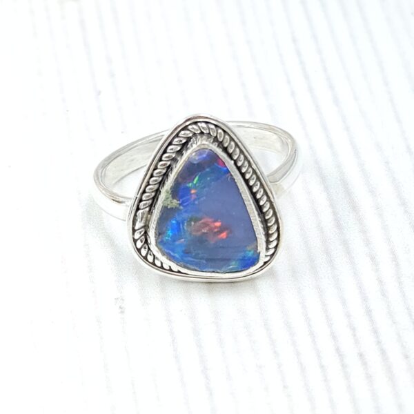 Australian Opal 925 Sterling Silver Ring (REXT104-9) - Image 2