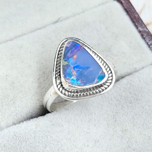 Australian Opal 925 Sterling Silver Ring (REXT104-9) - Image 3