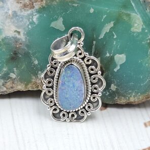 Australian Opal 1.25" 925 Sterling Silver Pendant (REXT24-267)