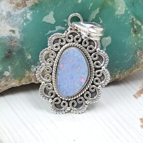 Australian Opal 1.25" 925 Sterling Silver Pendant (REXT24-268)