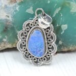 Australian Opal 1.25" 925 Sterling Silver Pendant (REXT24-269)