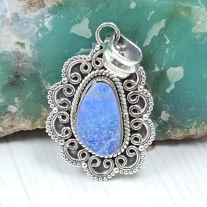 Australian Opal 1.25" 925 Sterling Silver Pendant (REXT24-269)