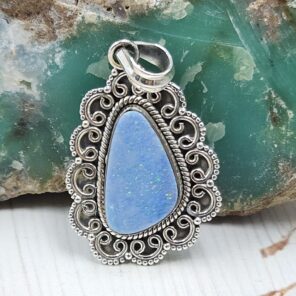 Australian Opal 1.25" 925 Sterling Silver Pendant (REXT24-270)