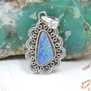 Australian Opal 1.25" 925 Sterling Silver Pendant (REXT24-272)