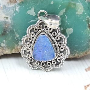 Australian Opal 1.25" 925 Sterling Silver Pendant (REXT24-273)