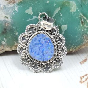 Australian Opal 1.25" 925 Sterling Silver Pendant (REXT24-275)