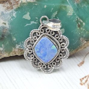 Australian Opal 1.25" 925 Sterling Silver Pendant (REXT24-278)