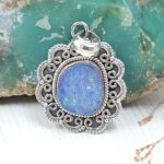 Australian Opal 1.25" 925 Sterling Silver Pendant (REXT24-279)