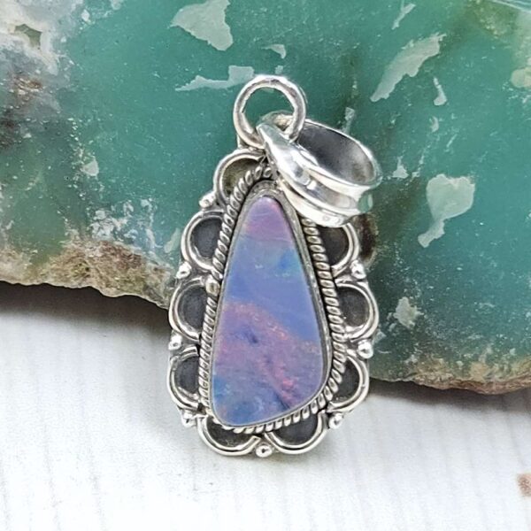 Australian Opal 1.25" 925 Sterling Silver Pendant (REXT24-287)