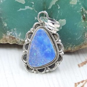 Australian Opal 1.25" 925 Sterling Silver Pendant (REXT24-289)