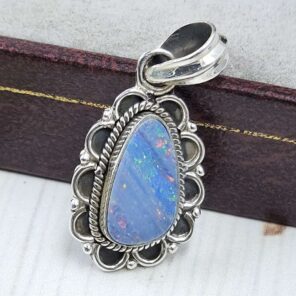 Australian Opal 1.25" 925 Sterling Silver Pendant (REXT24-290)