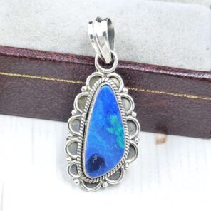 Australian Opal 1.25" 925 Sterling Silver Pendant (REXT24-296)