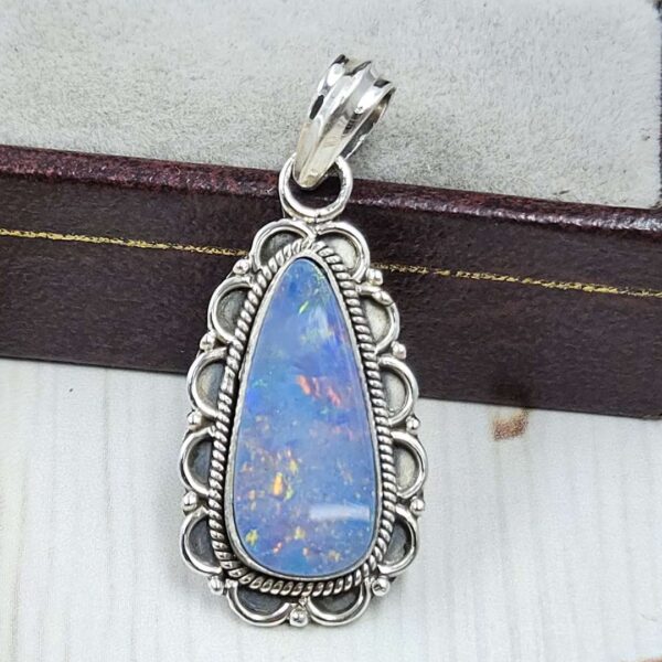 Australian Opal 1.25" 925 Sterling Silver Pendant (REXT24-297)