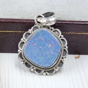 Australian Opal 1.25" 925 Sterling Silver Pendant (REXT24-298)
