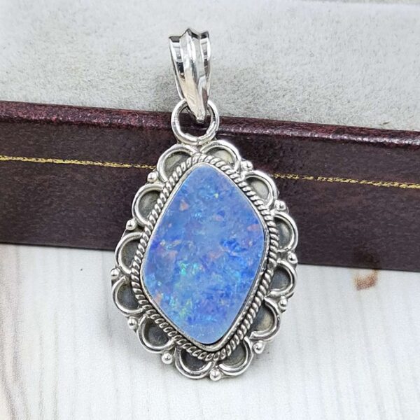 Australian Opal 1.25" 925 Sterling Silver Pendant (REXT24-299)