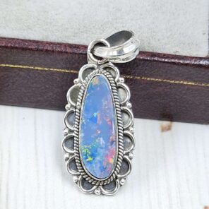 Australian Opal 1.25" 925 Sterling Silver Pendant (REXT24-300)