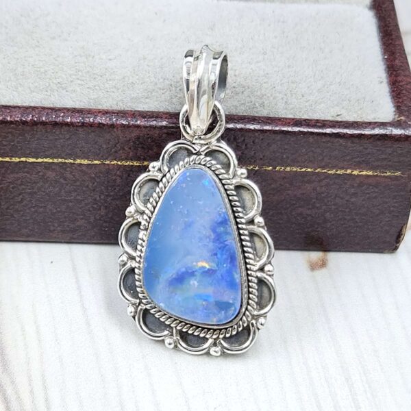Australian Opal 1.25" 925 Sterling Silver Pendant (REXT24-302)