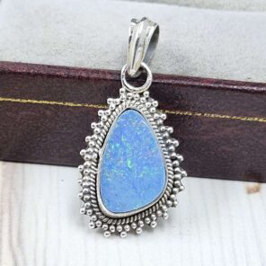 Australian Opal 1.25" 925 Sterling Silver Pendant (REXT24-315)